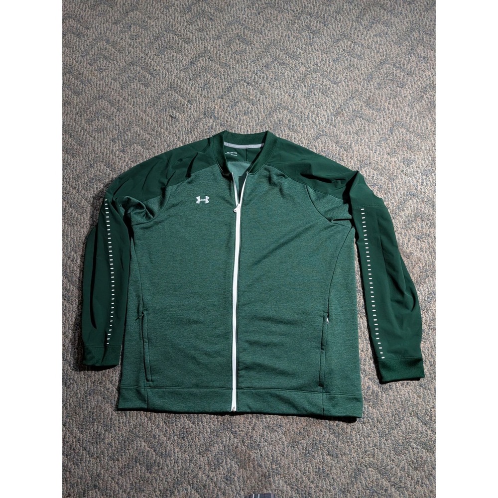 Under Armour ColdGear Mens XXL Green Full Zip Training Jacket 1327203-301